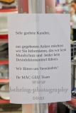 McGeiz Hinweisschild, "GESCHLOSSENE GESELLSCHAFT", Ring Center, Berlin, 18.03.2020