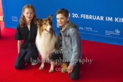 Bella Bading, Nico Marischka, sowie Lassie, "LASSIE  - EINE ABENTEUERLICHE REISE", Roter Teppich zur Weltpremiere, Zoo Palast, Berlin, 16.02.2020