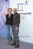 "OLYMPIA 2018", Photo call zm Olympia-Programm von ARD und ZDF, mit Maria Hoefl-Riesch, Marco Buechel, Radisson Blu Hotel, Berlin, 12.12.2017,
